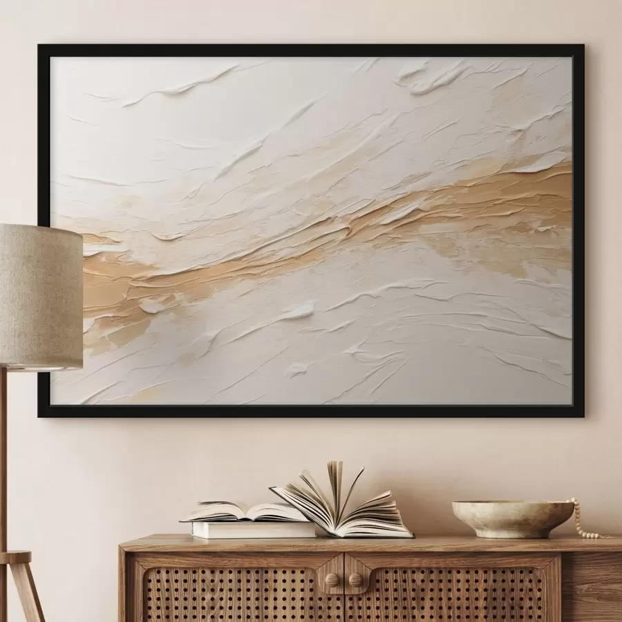 carta da parati Consistenza leggera con pennellate e sfumature beige nr. f48616