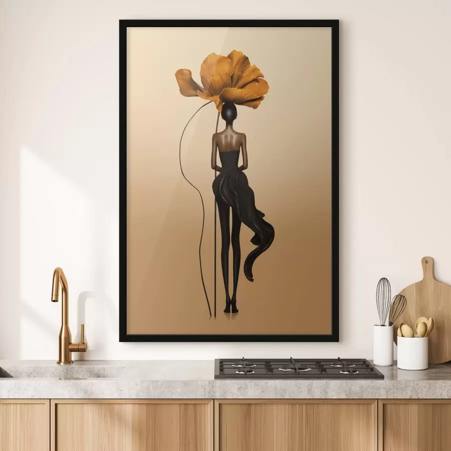 carta da parati Figura stilizzata con un grande fiore al posto della testa nr. f48618