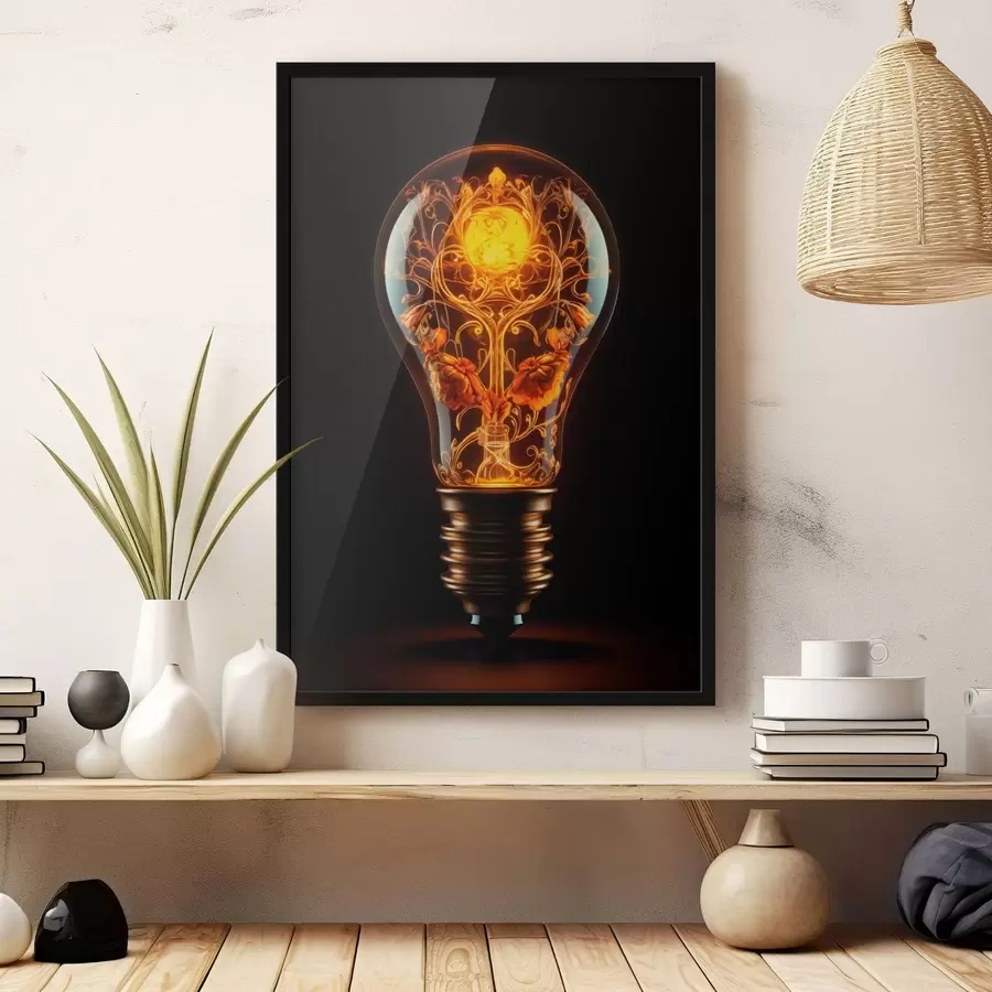 carta da parati Lampadina luminosa con motivi decorativi all'interno nr. f48620