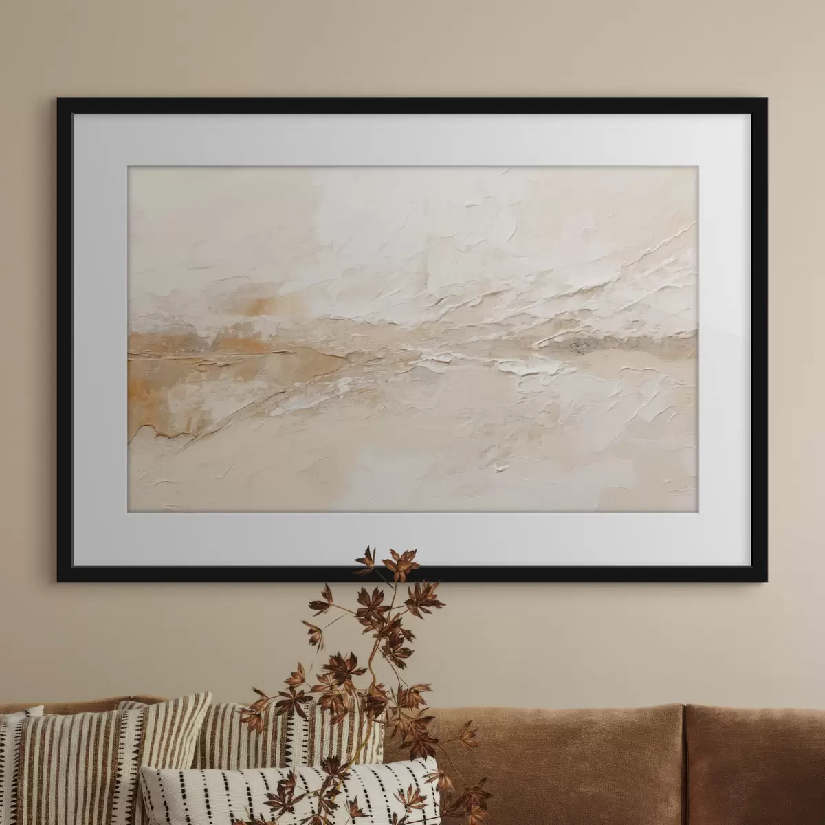 Poster Motivo astratto con pennellate color beige caldo f48625
