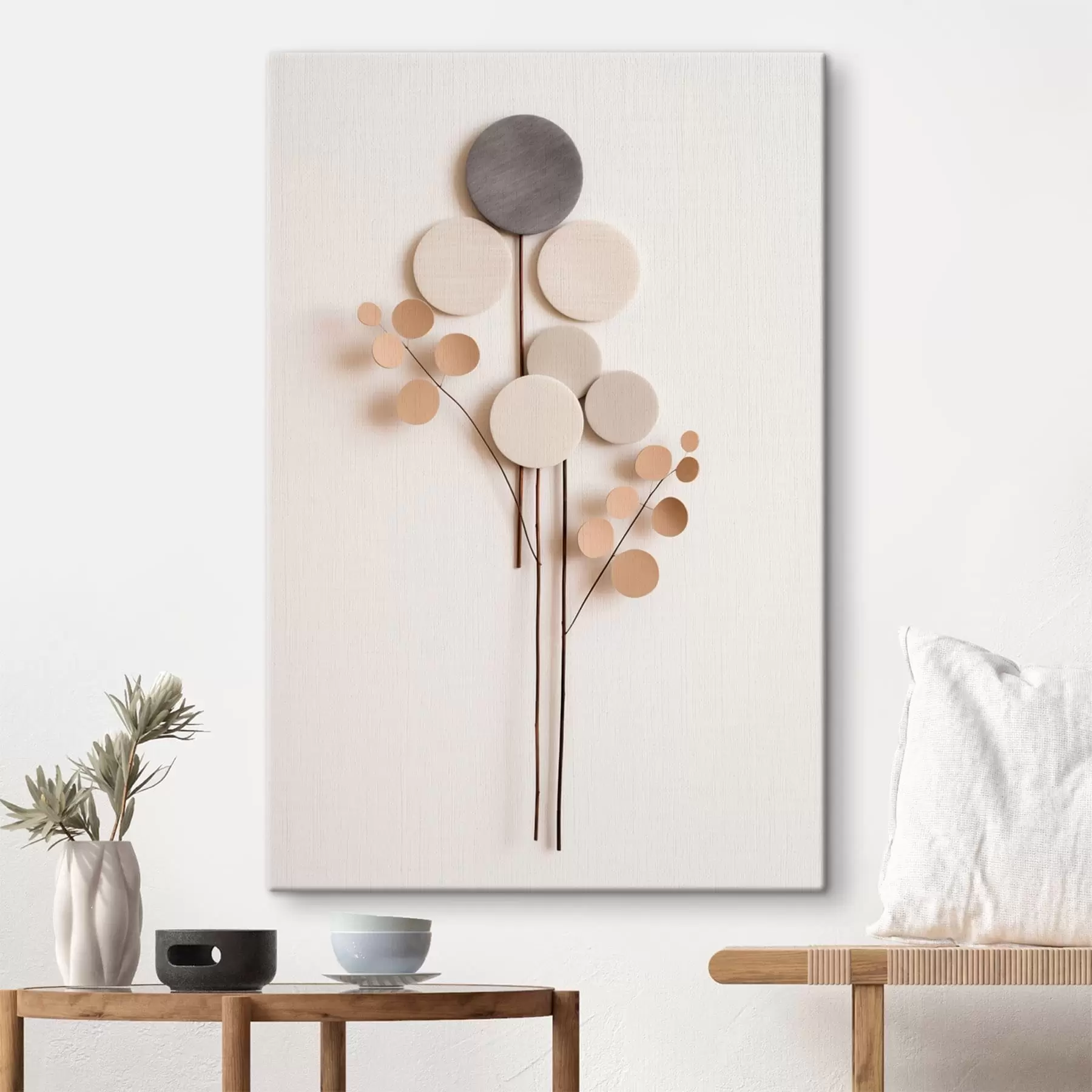 carta da parati Forme rotonde essenziali su steli sottili nr. s48597