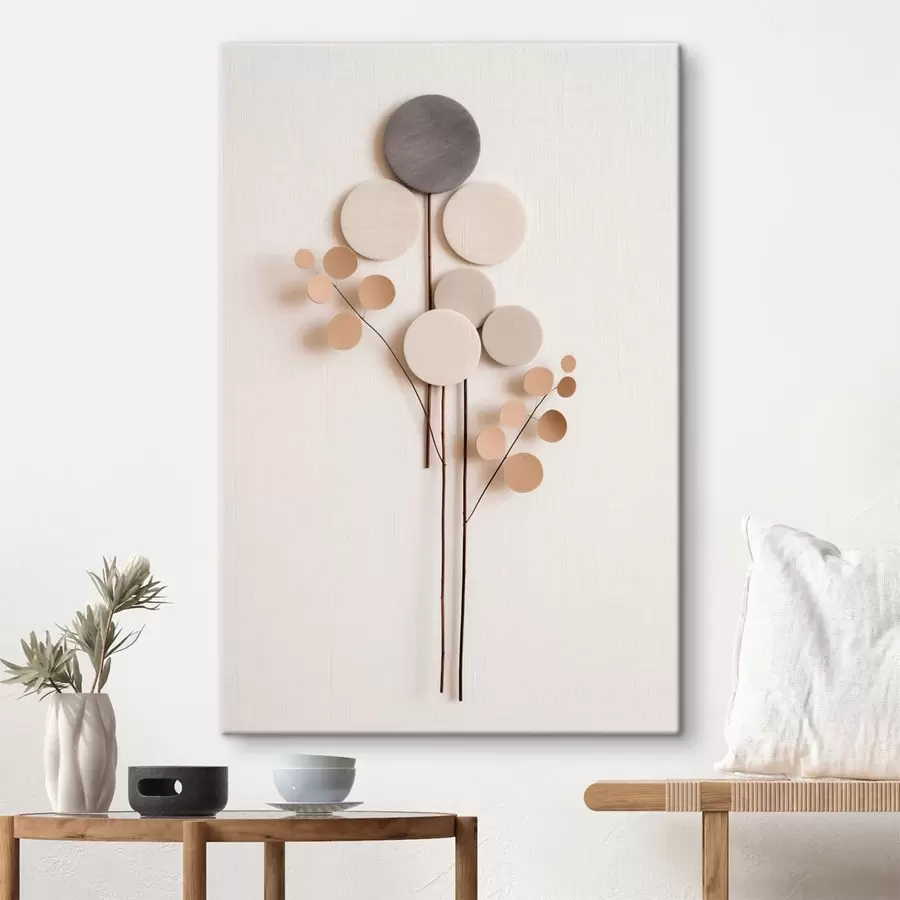 carta da parati Forme rotonde essenziali su steli sottili nr. s48597