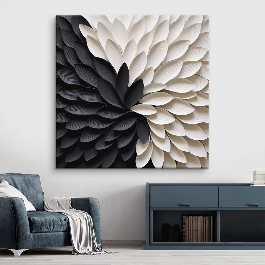 carta da parati Petali chiari e scuri a contrasto a forma di fiore nr. s48604