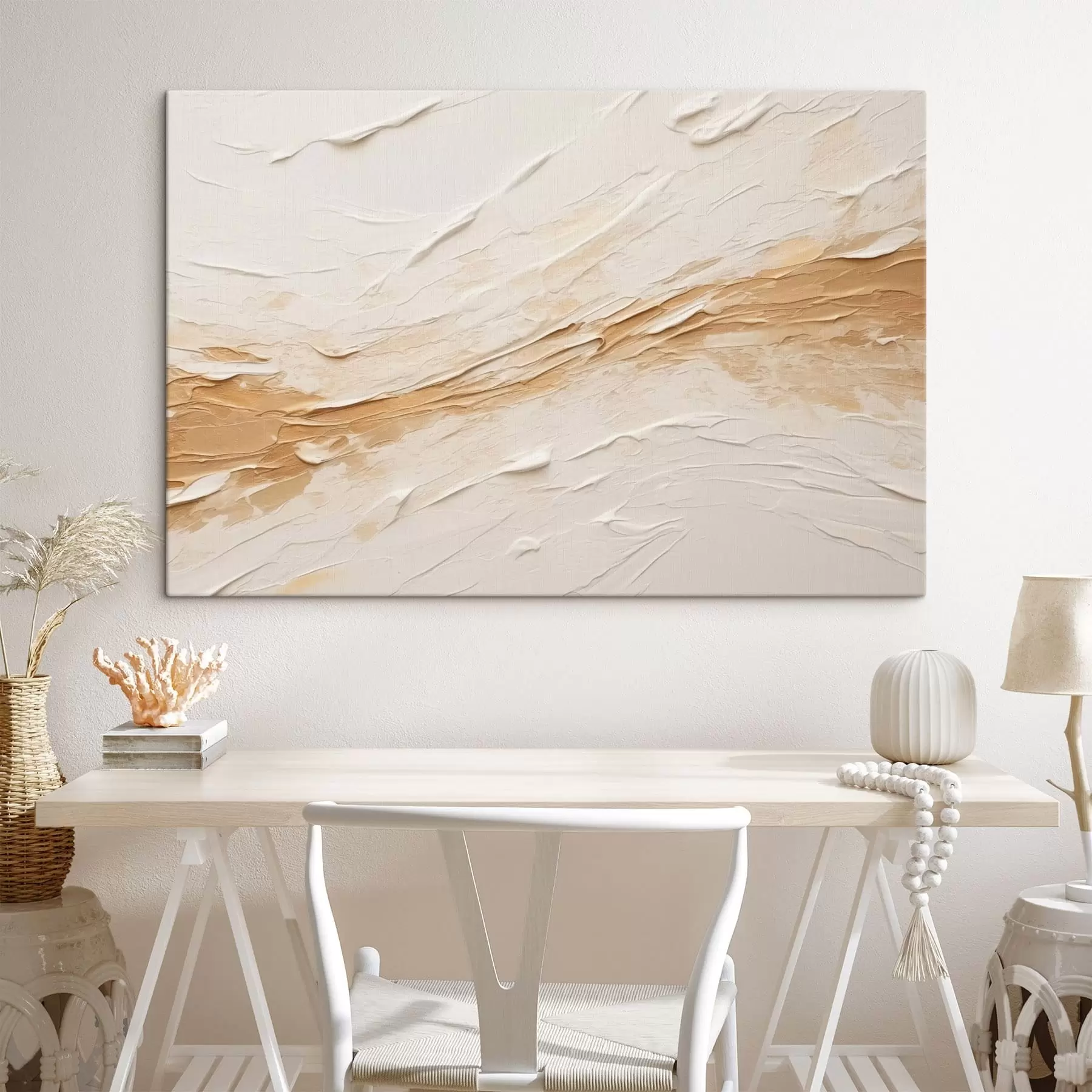 carta da parati Consistenza leggera con pennellate e sfumature beige nr. s48616