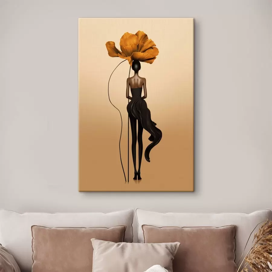 carta da parati Figura stilizzata con un grande fiore al posto della testa nr. s48618