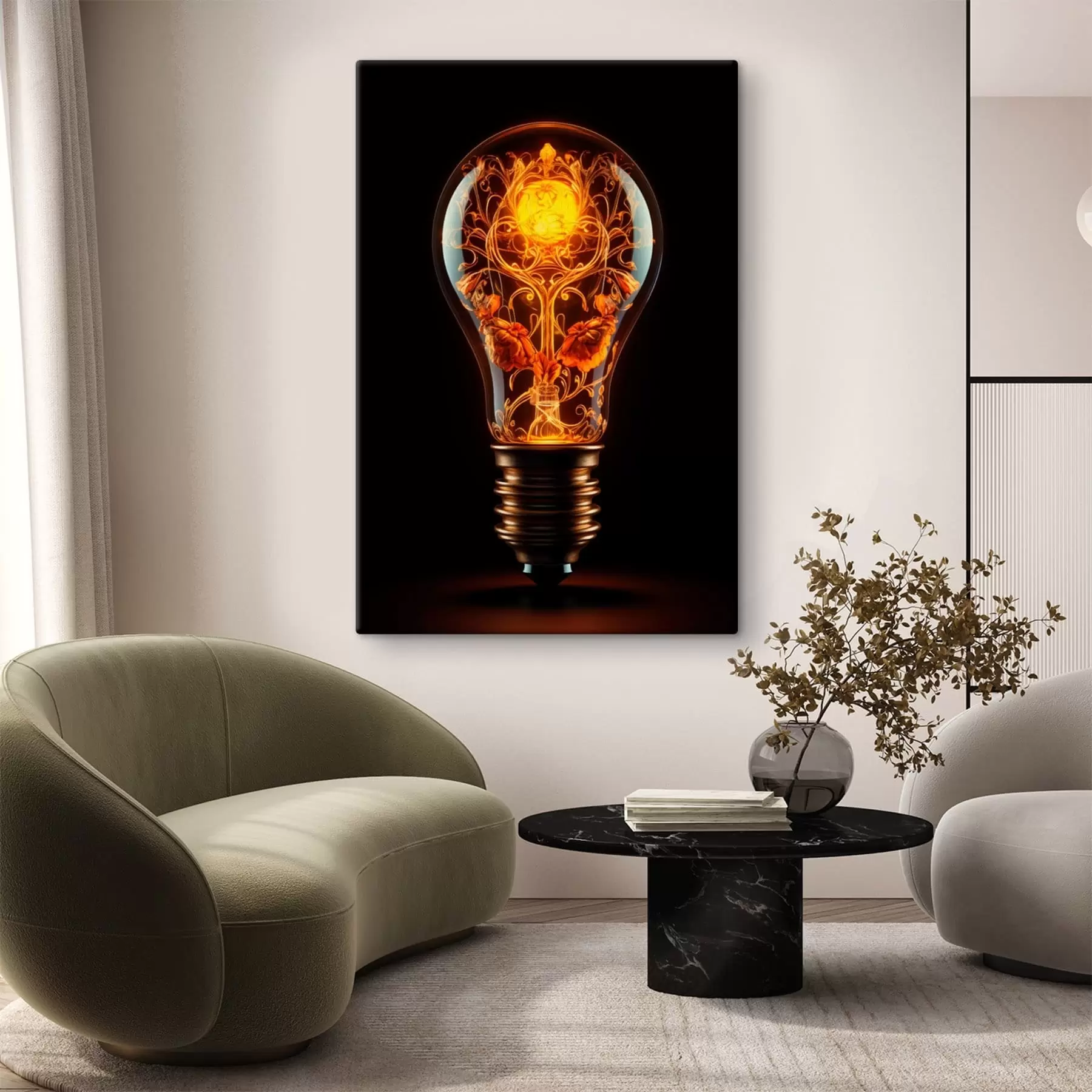 carta da parati Lampadina luminosa con motivi decorativi all'interno nr. s48620