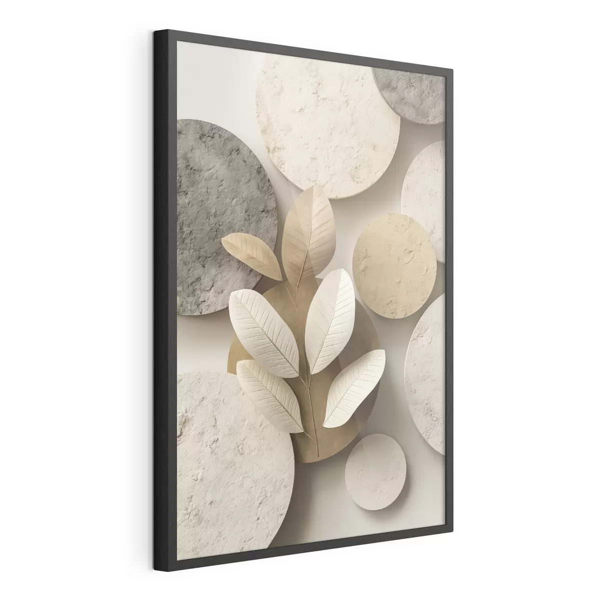 Poster Una composizione con foglie e cerchi f48691
