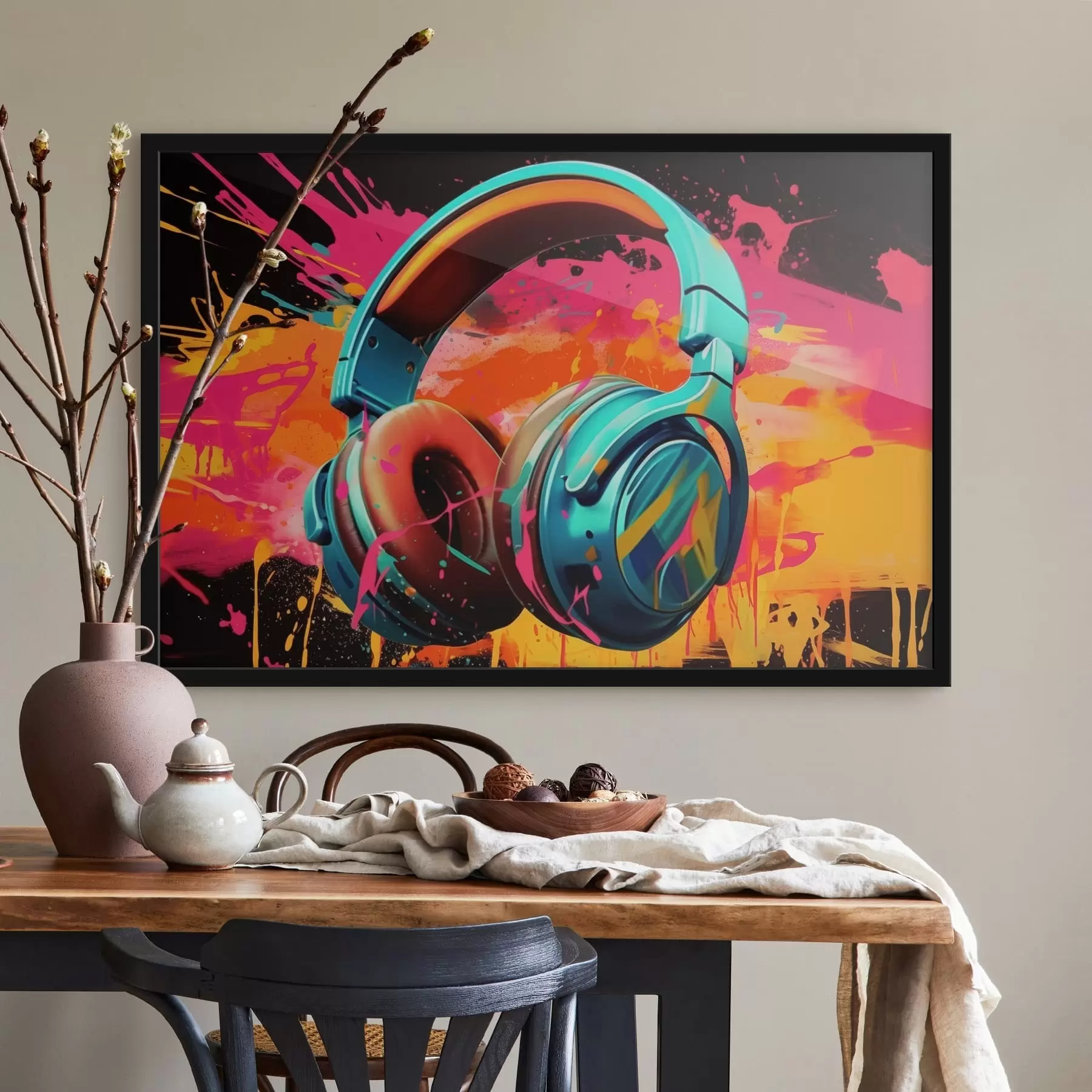 carta da parati Cuffie dai colori vivaci nr. f48720