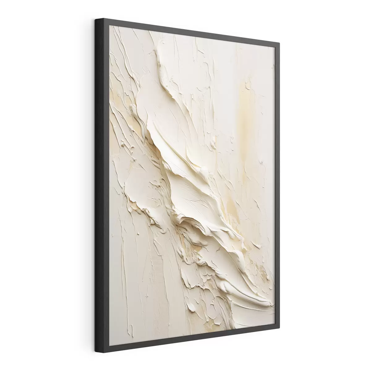 Poster Dipinto astratto con texture nei toni del crema e del beige, arte minimalista f48737