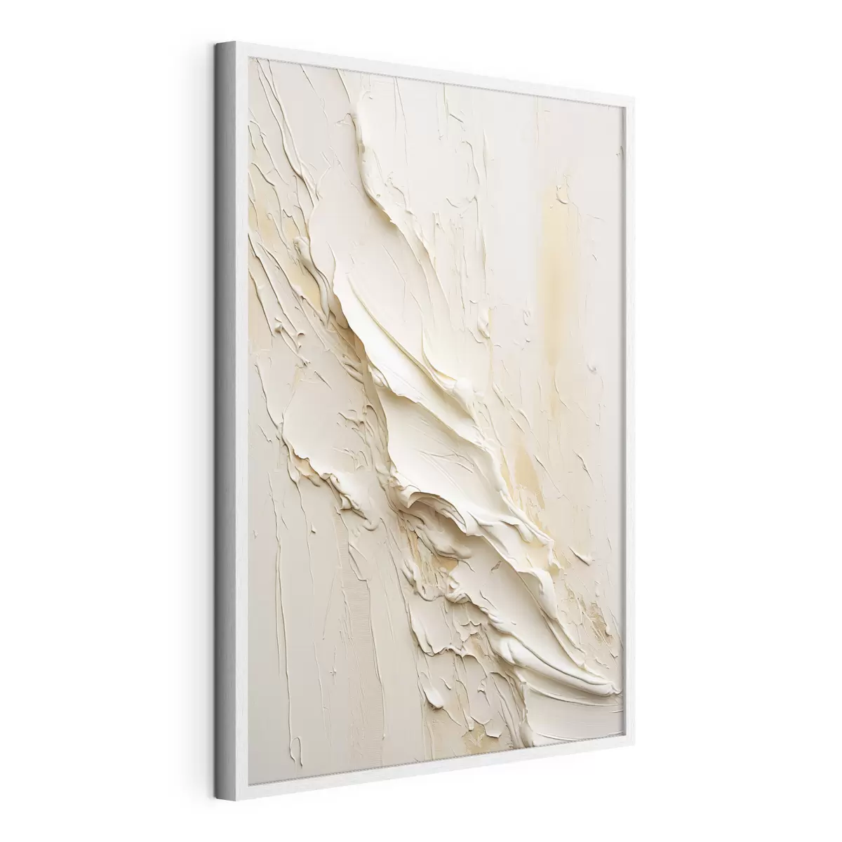 Poster Dipinto astratto con texture nei toni del crema e del beige, arte minimalista f48737