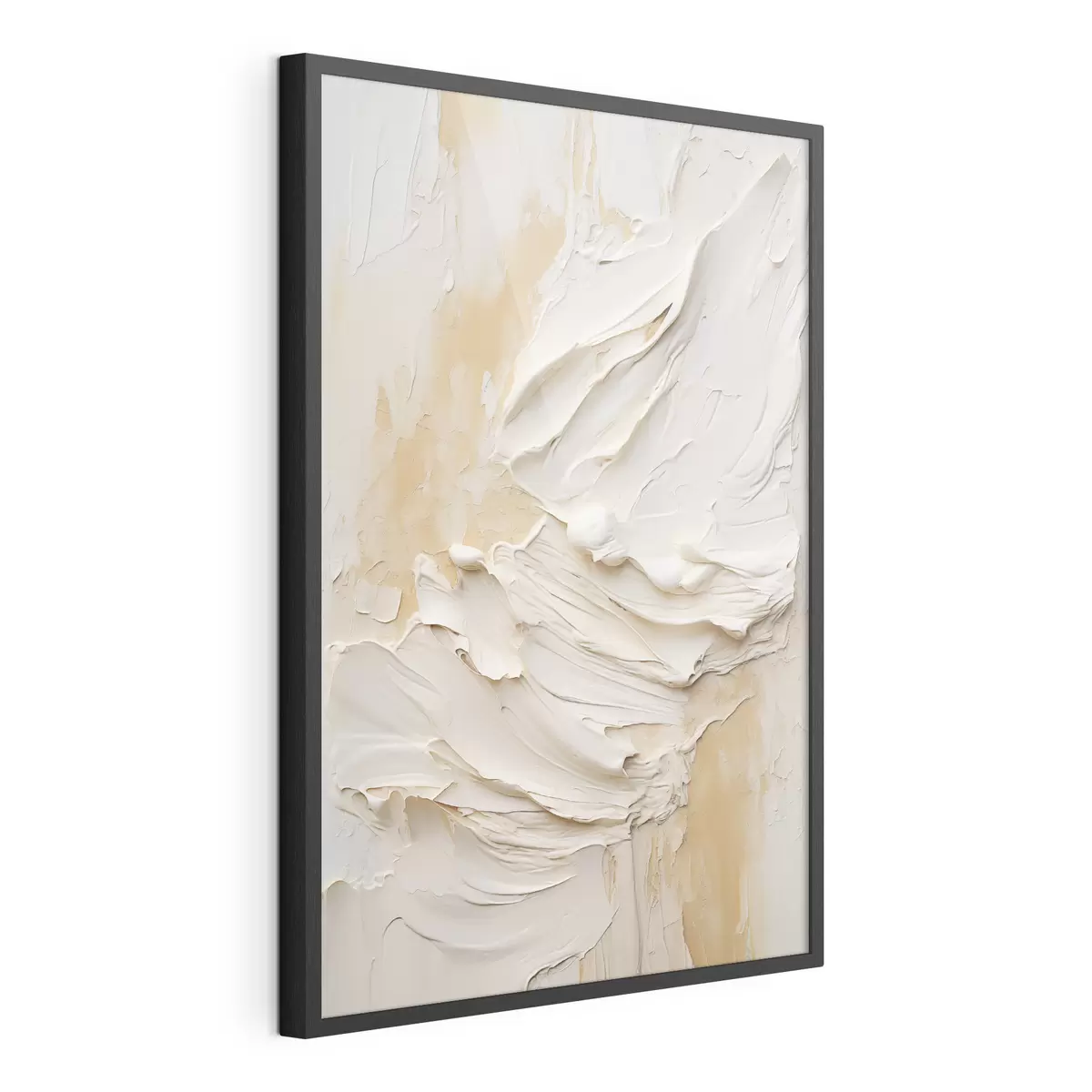 Poster Dipinto astratto con texture nei toni del crema e del beige, arte minimalista f48738