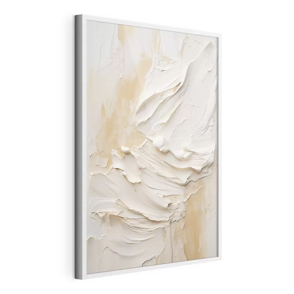 Poster Dipinto astratto con texture nei toni del crema e del beige, arte minimalista f48738