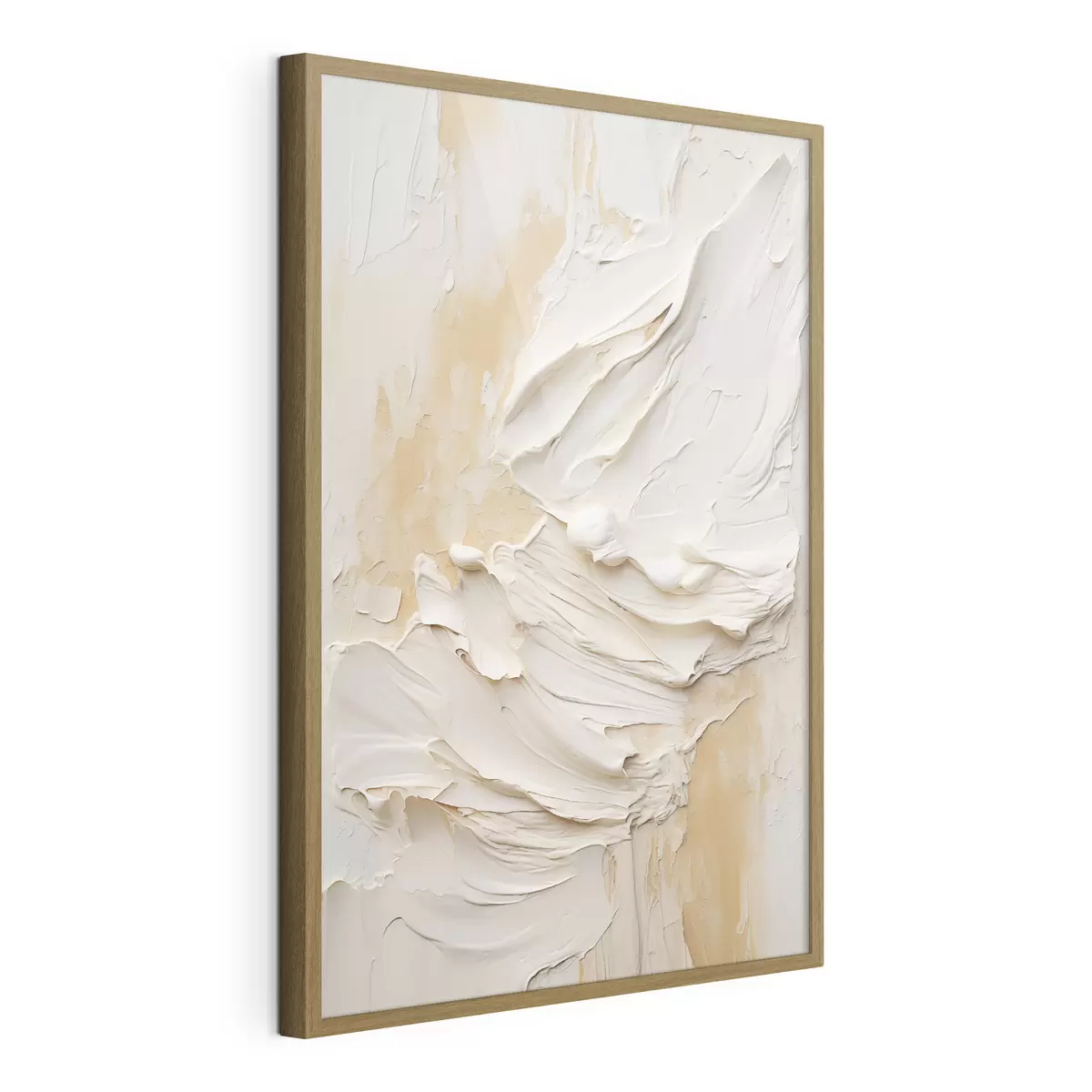 Poster Dipinto astratto con texture nei toni del crema e del beige, arte minimalista f48738