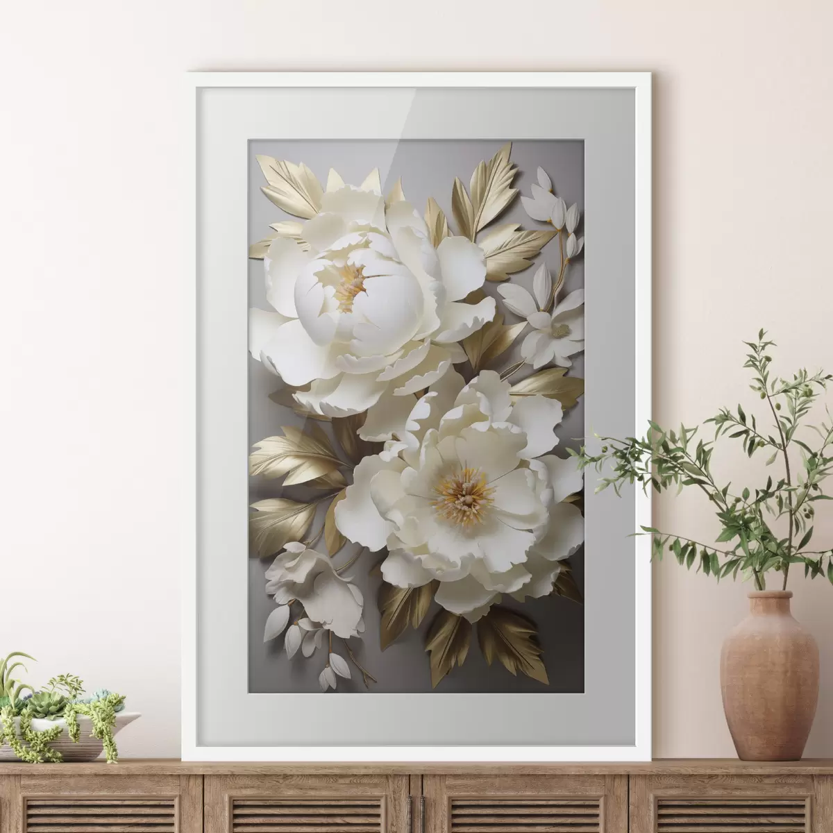 Poster Peonie e bagliore f48753