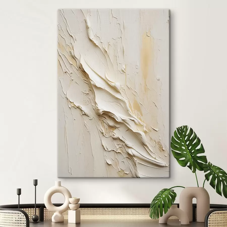 carta da parati Dipinto astratto con texture nei toni del crema e del beige, arte minimalista nr. s48737