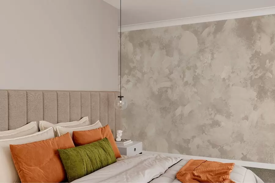 carta da parati Texture astratta minimalista con pennellate nei toni del beige nr. w05160