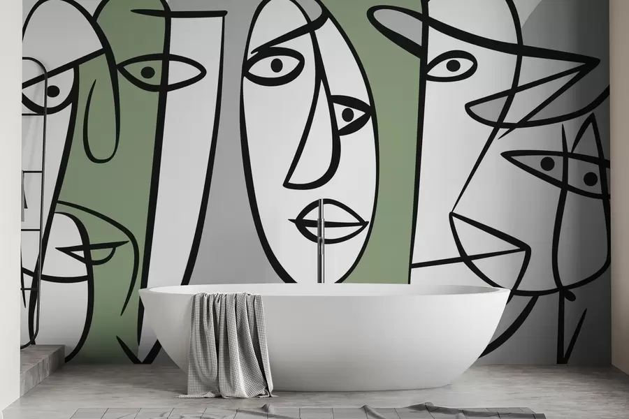 Carta da parati Moderno Facce astratte n. w05504v2