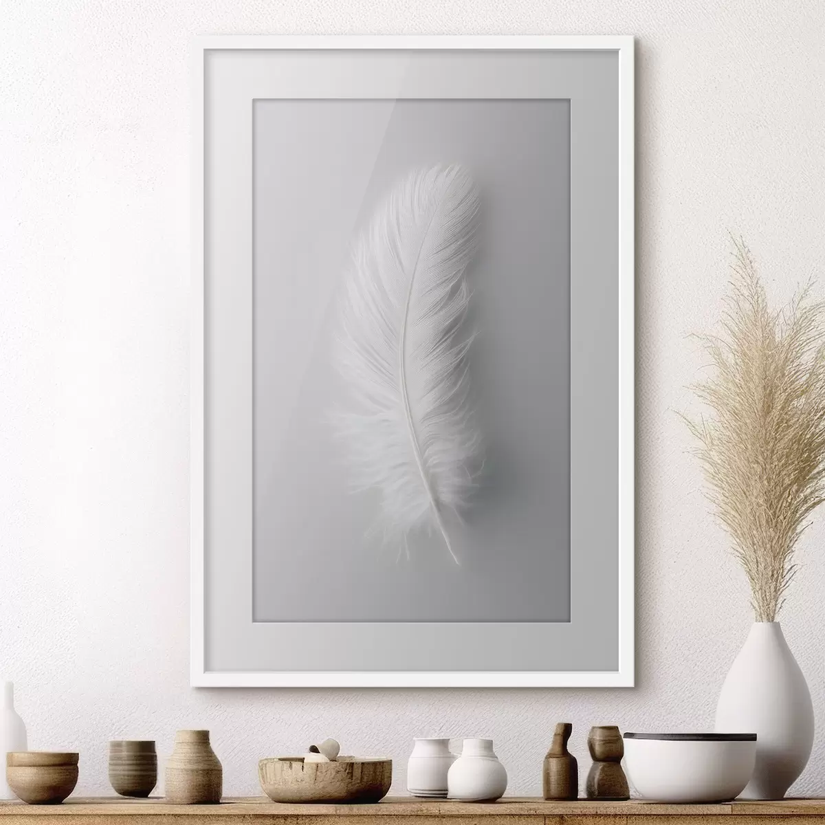 Poster un'elegante piuma di cigno f48782