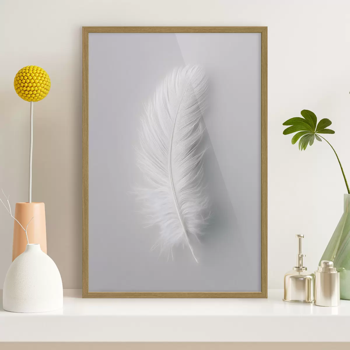 Poster un'elegante piuma di cigno f48782