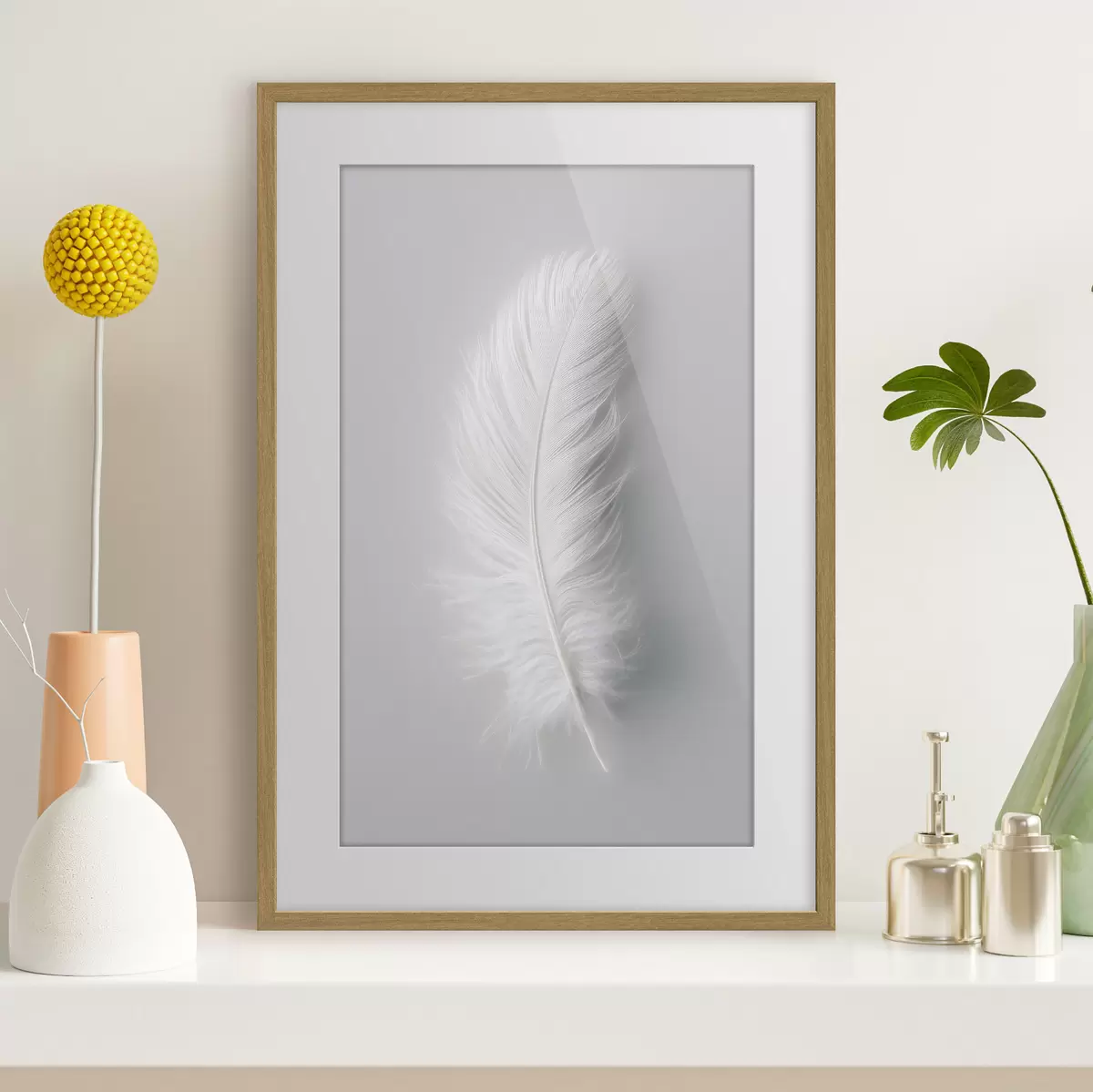 Poster un'elegante piuma di cigno f48782
