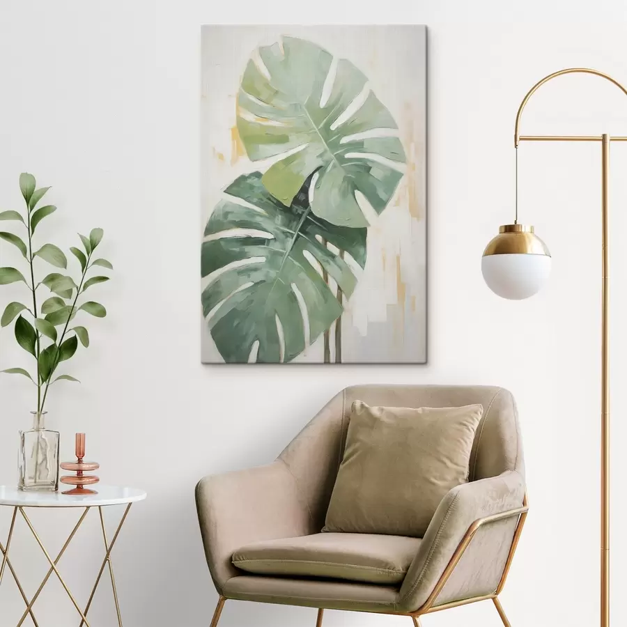 carta da parati Pittura a imitazione di foglie tropicali nr. s48763