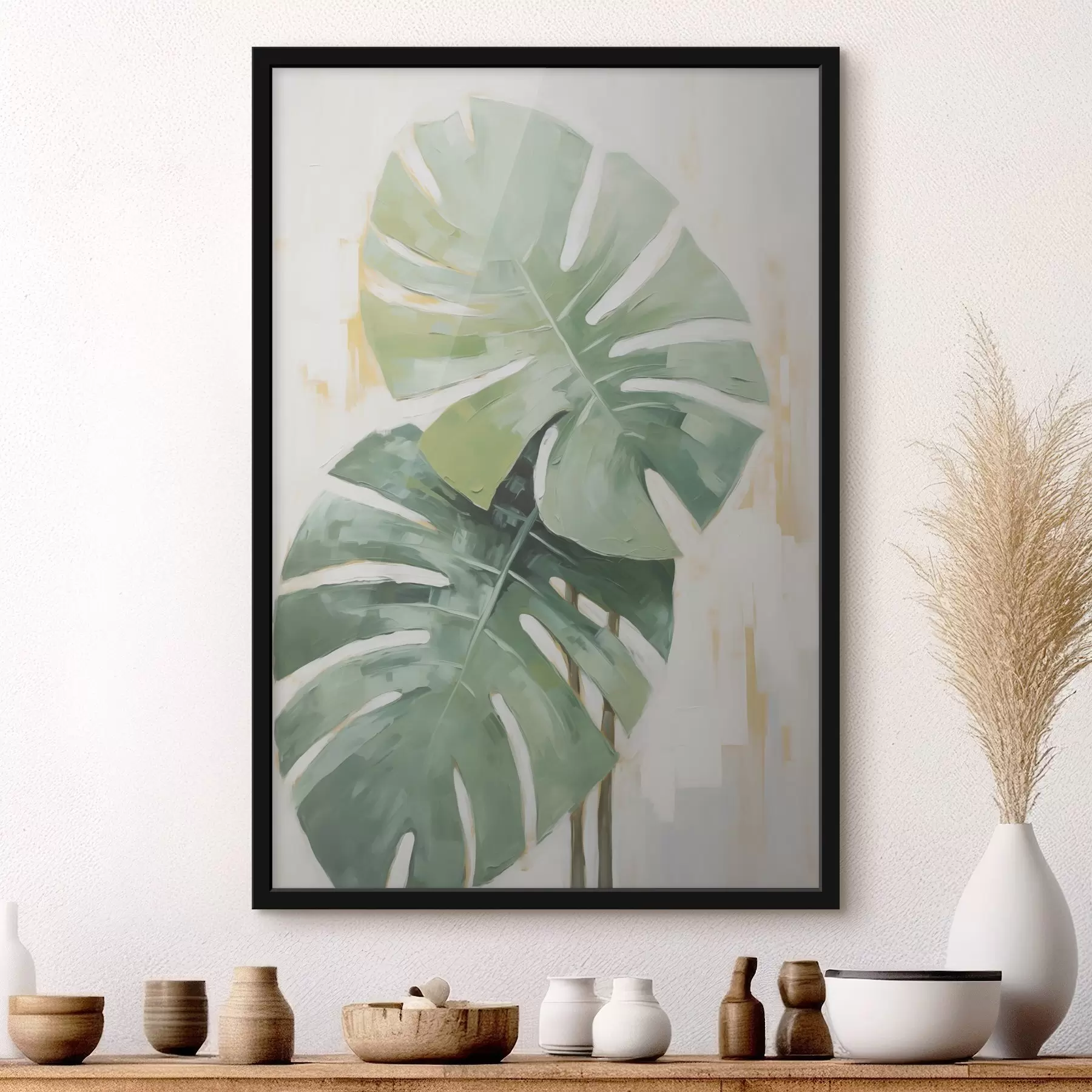 carta da parati Pittura a imitazione di foglie tropicali nr. f48763