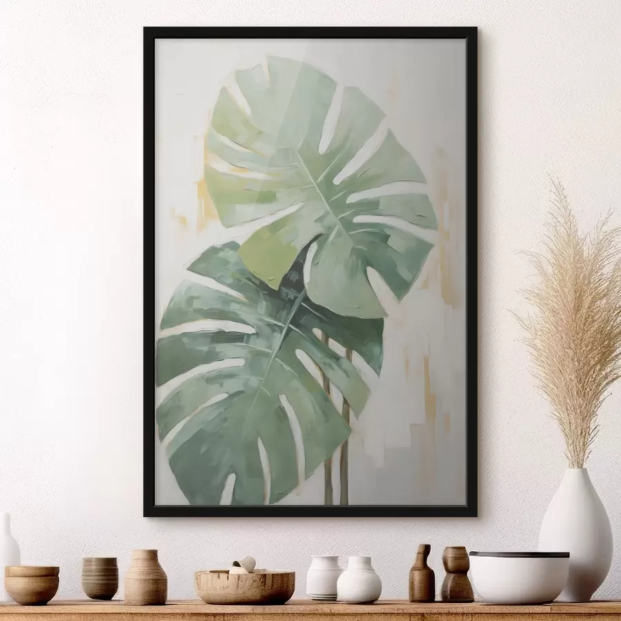 carta da parati Pittura a imitazione di foglie tropicali nr. f48763