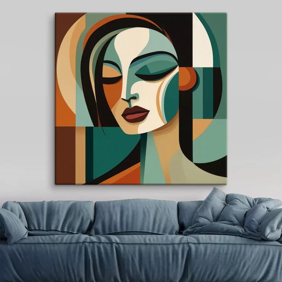 carta da parati Ritratto femminile in stile geometrico nr. s48952