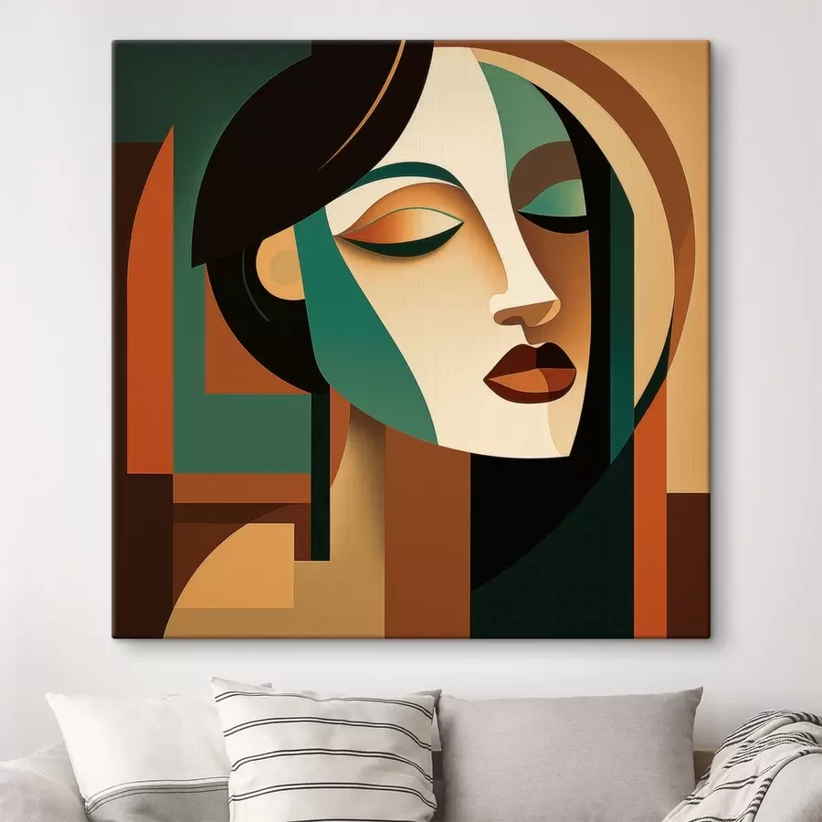 carta da parati Ritratto femminile in stile geometrico nr. s48953