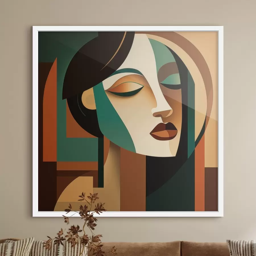 carta da parati Ritratto femminile in stile geometrico nr. f48953