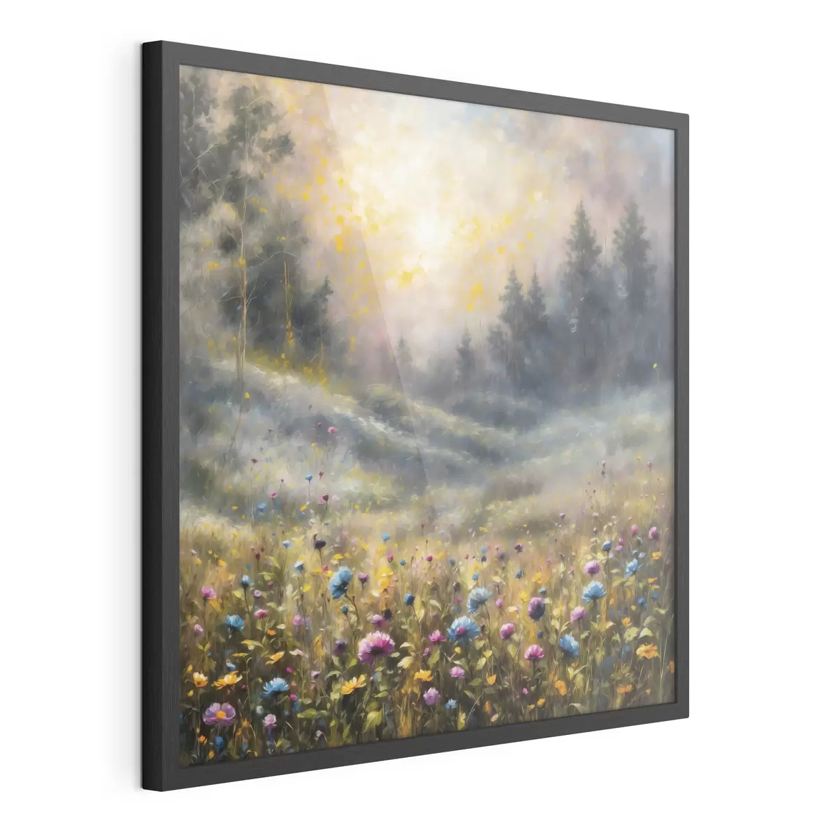 Poster Campo di fiori in stile impressionista in una luce calda f48802