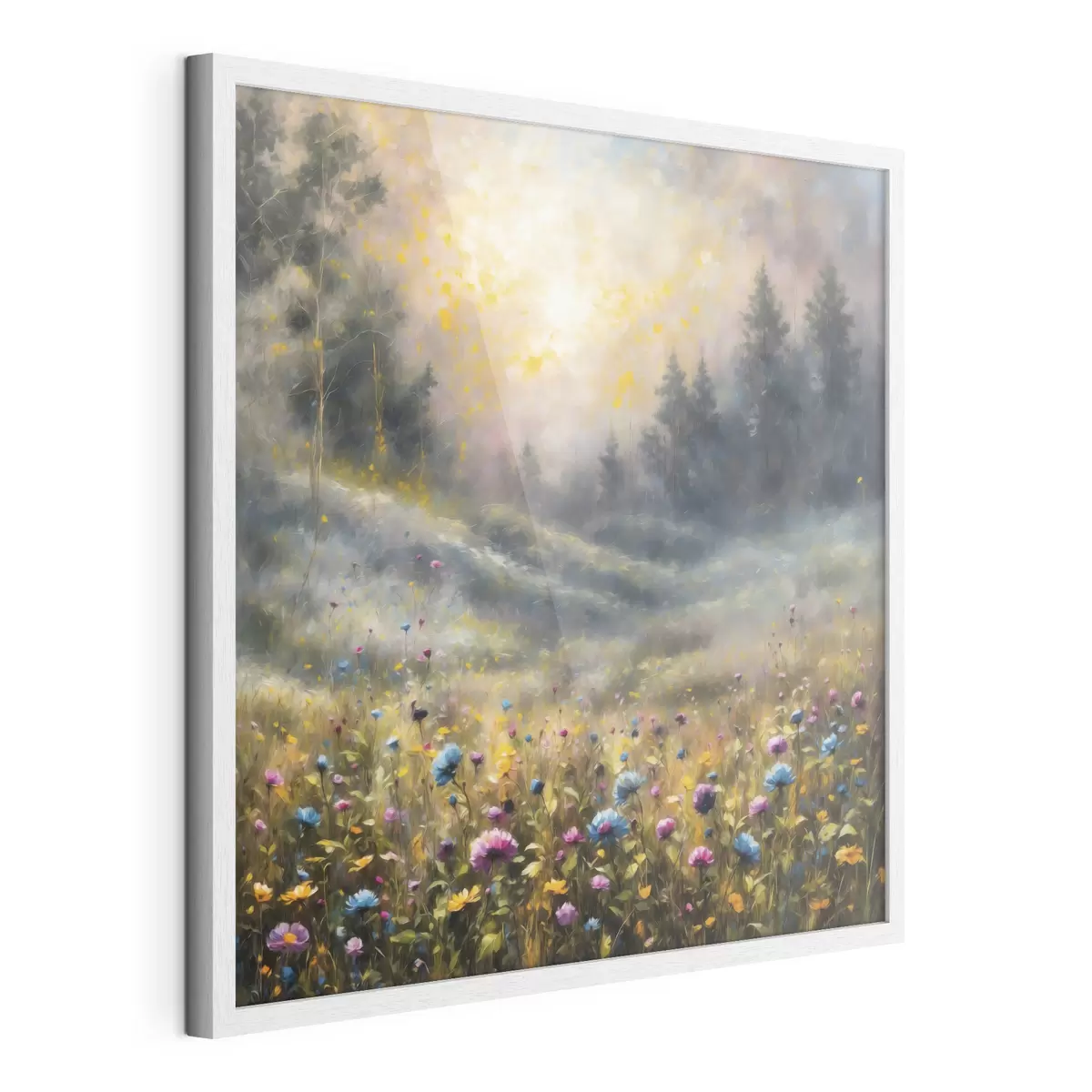 Poster Campo di fiori in stile impressionista in una luce calda f48802