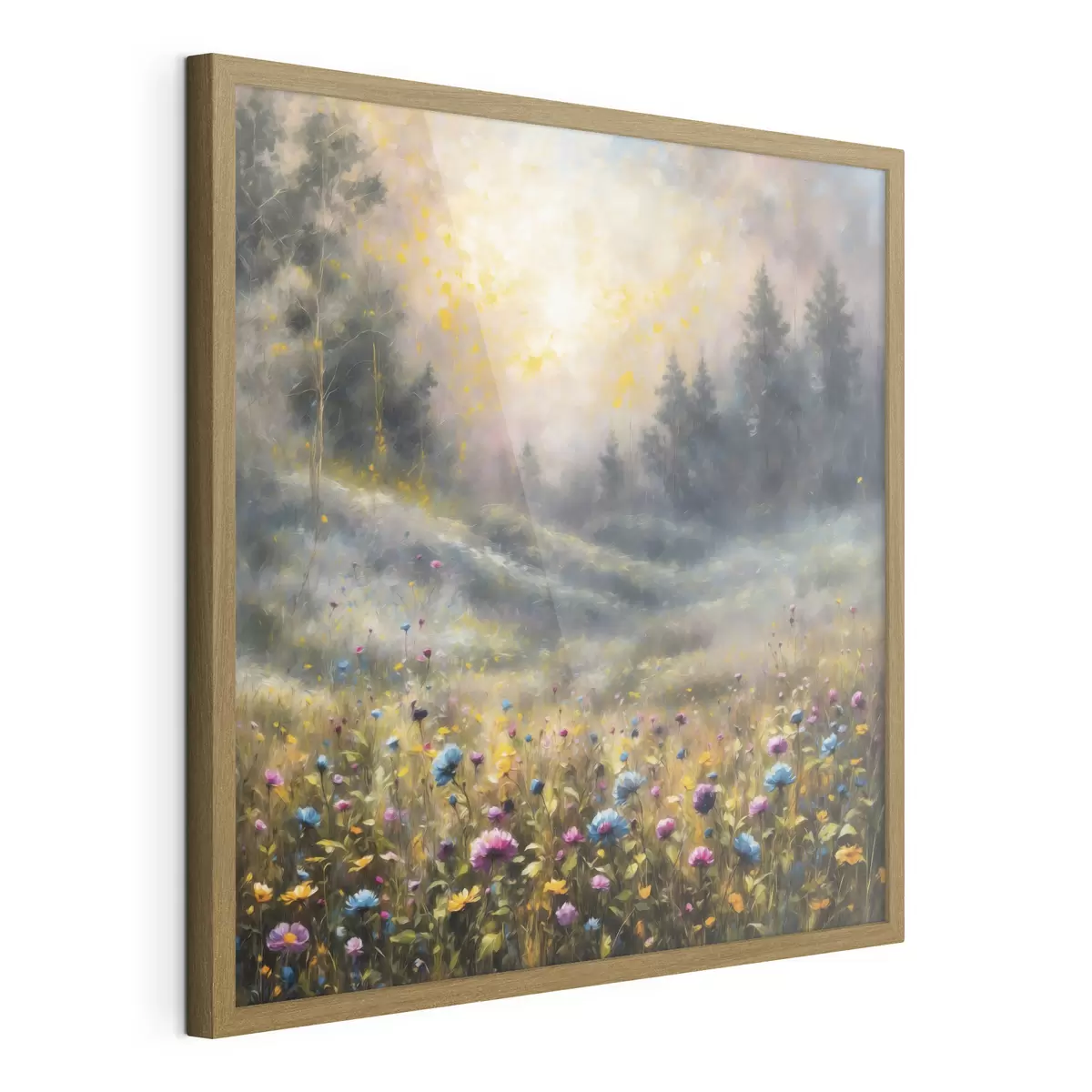 Poster Campo di fiori in stile impressionista in una luce calda f48802