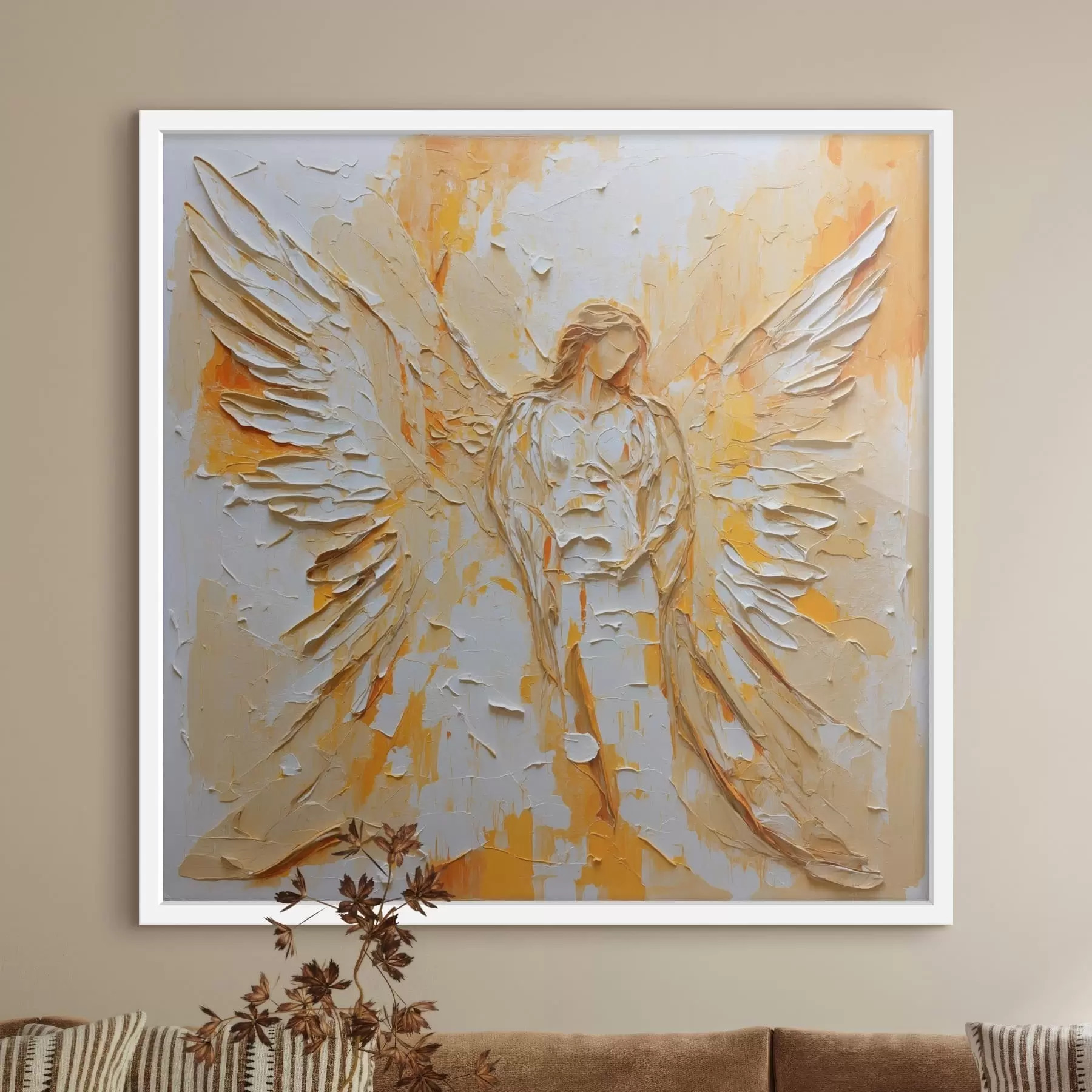 carta da parati Figura di un angelo con ali, realizzata in stile impasto nr. f48808