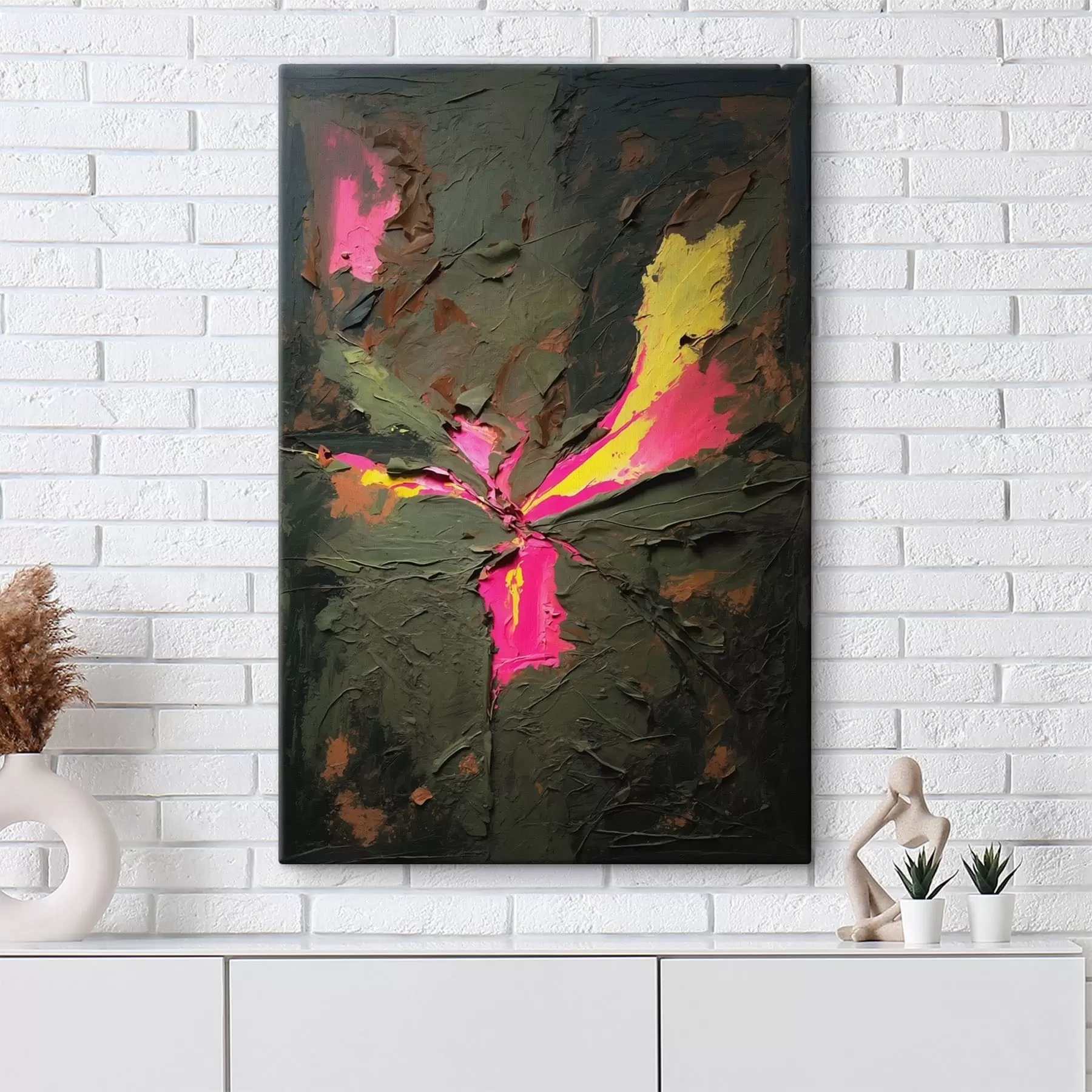 carta da parati Composizione astratta in stile impasto con accenti vivaci nr. s48826