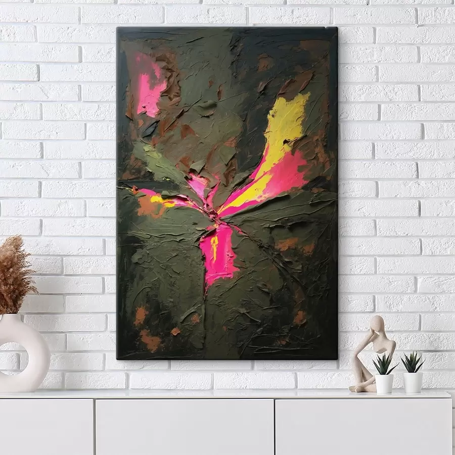 carta da parati Composizione astratta in stile impasto con accenti vivaci nr. s48826