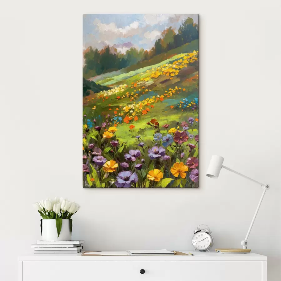 carta da parati Impressionismo: collina in fiore con fiori selvatici nr. s48827