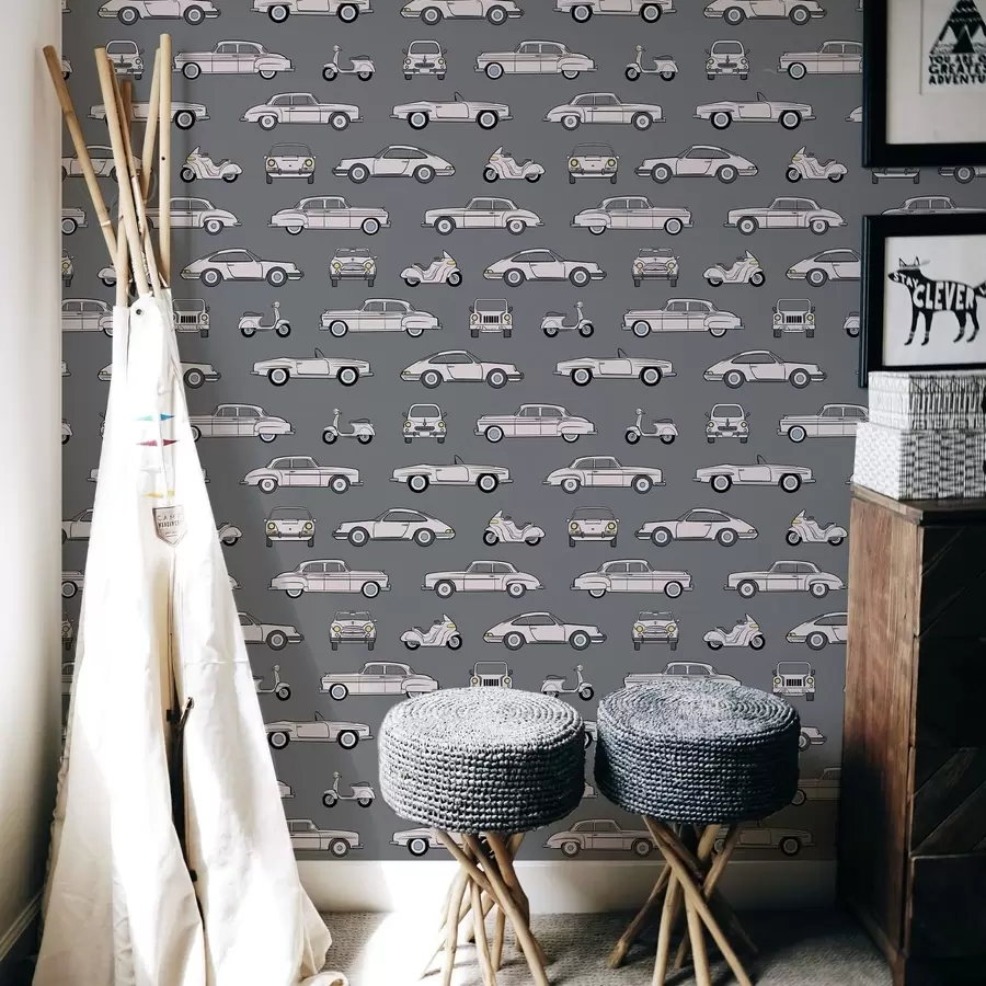 carta da parati Auto e scooter d'epoca su sfondo scuro nr. a01178v3