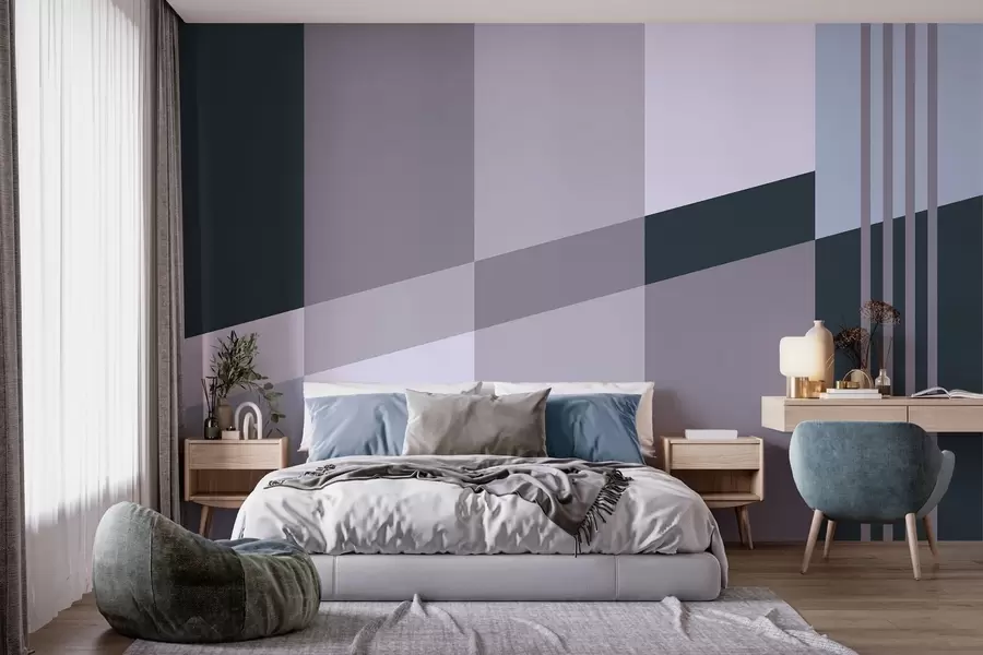 carta da parati Motivi geometrici sobri nei toni del grigio e del blu nr. w05390v1