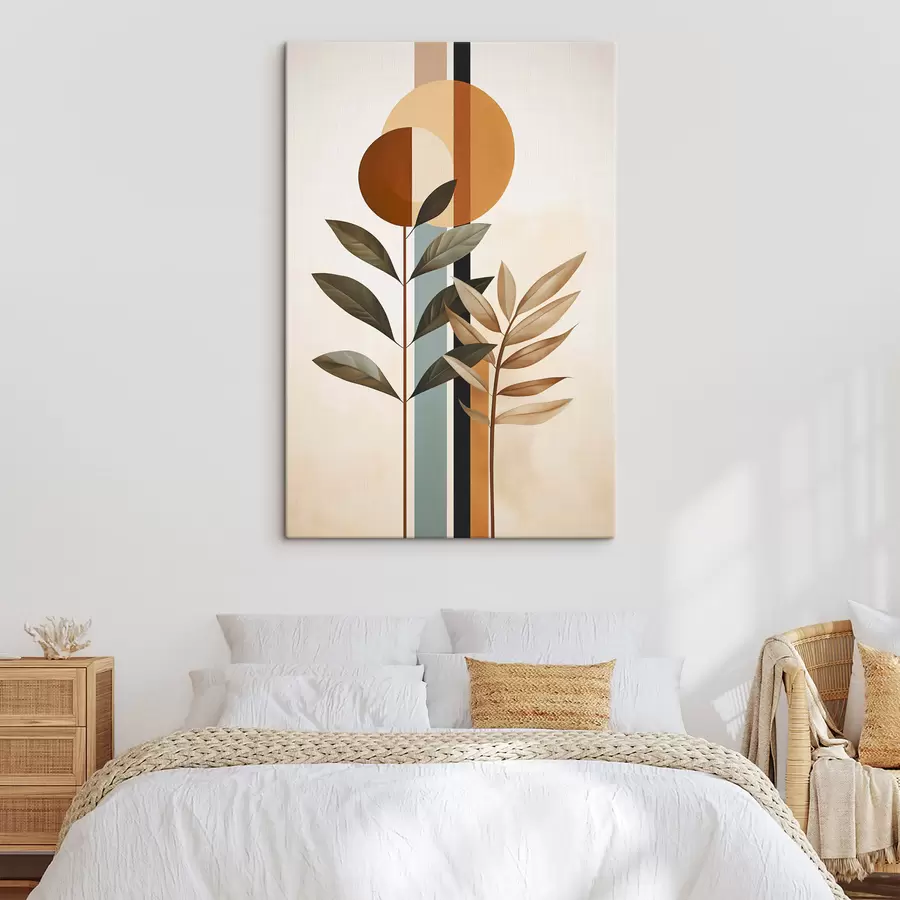 carta da parati Piante astratte con cerchi e linee nr. s48929