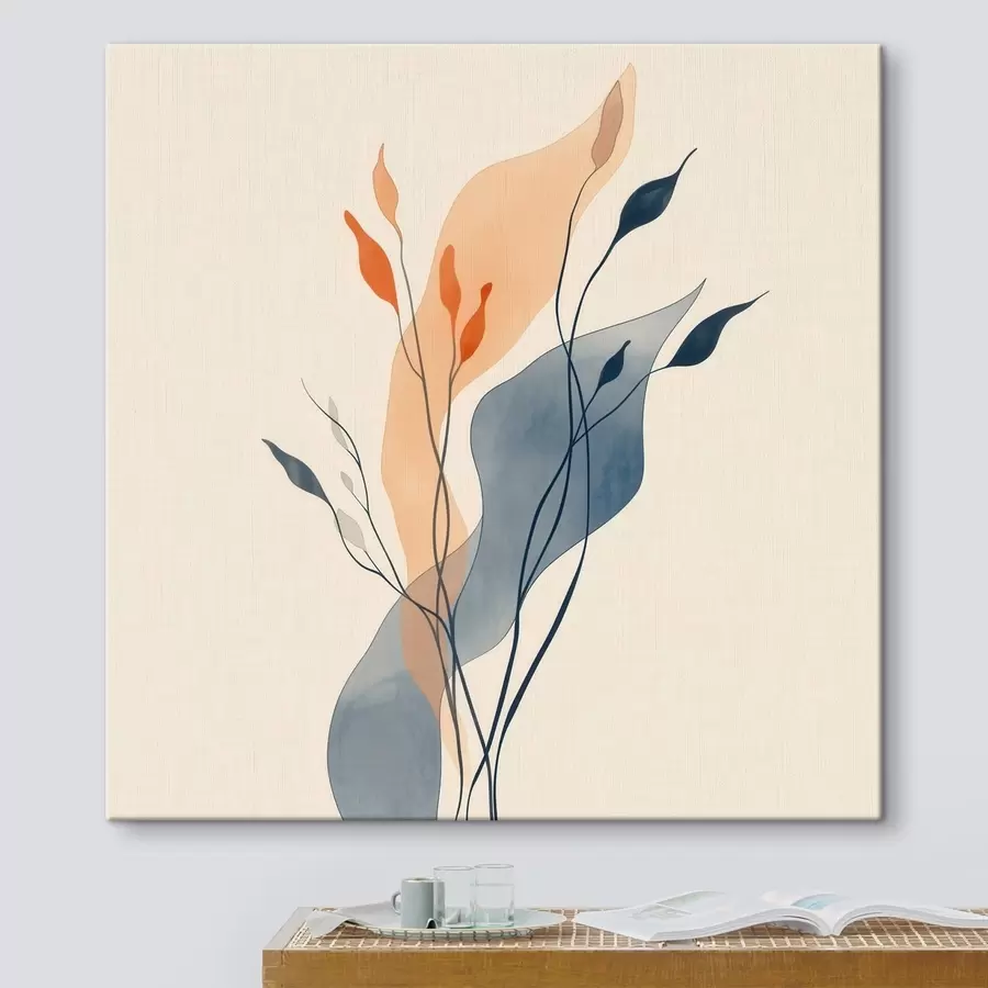 carta da parati Composizione con sagome vegetali espressive in stile illustrazione artistica nr. s48838