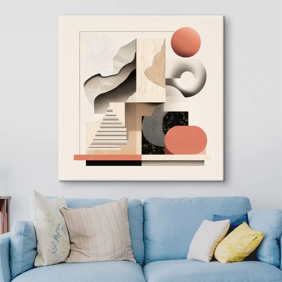 carta da parati Forme astratte in una palette di colori beige-grigio, in uno stile pittorico contemporaneo nr. s48842