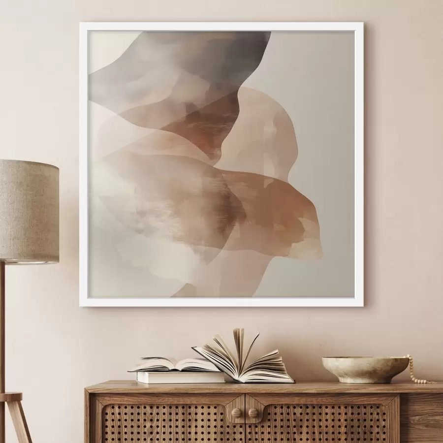 carta da parati Composizione astratta nei toni caldi del marrone-beige nr. f48835