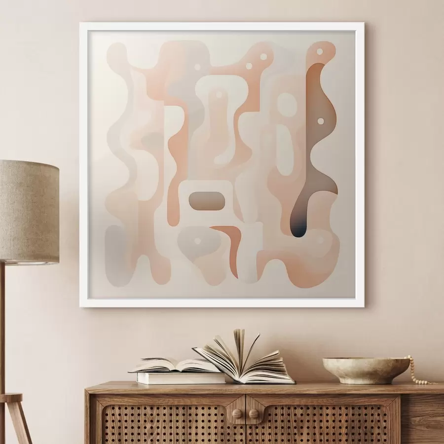 carta da parati Armonia di forme sinuose e una tavolozza di colori naturali in uno stile illustrativo d'arte contemporanea nr. f48845