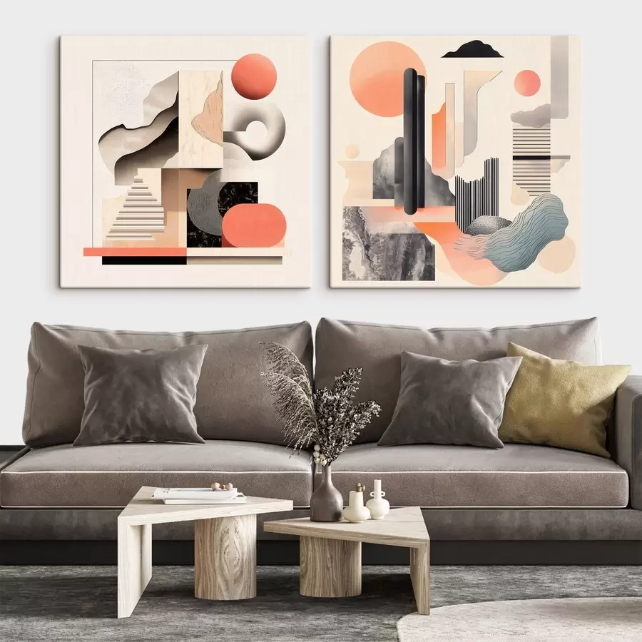 carta da parati Astrazione geometrica con elementi architettonici in stile minimalista nr. m30348