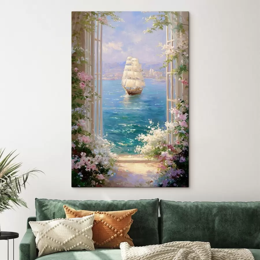 carta da parati una veduta floreale della nave nr. s49004