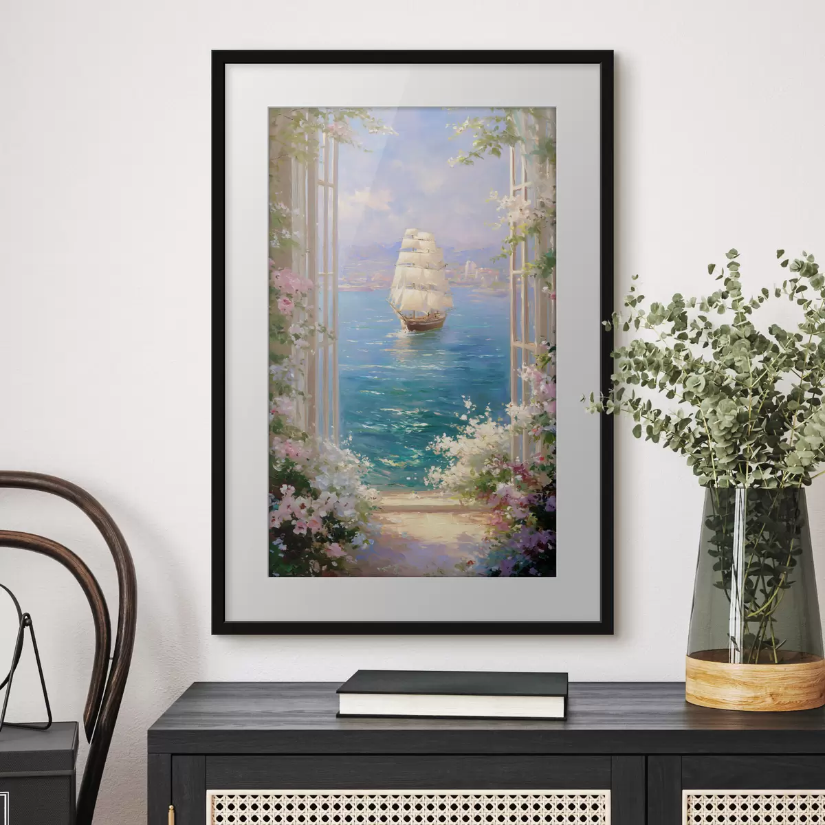 Poster una veduta floreale della nave f49004