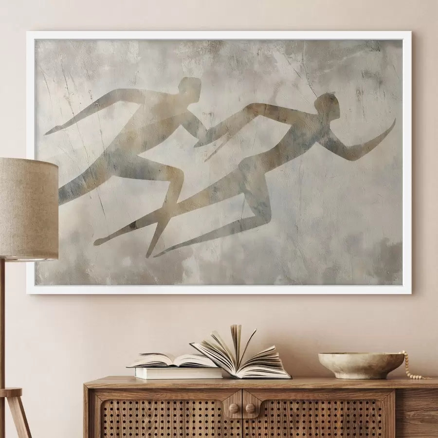 carta da parati astrazione di due figure in corsa nr. f49005