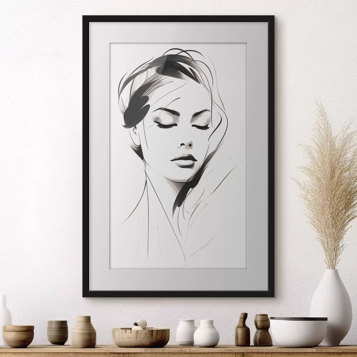 Poster Schizzo di una donna astratta f49024