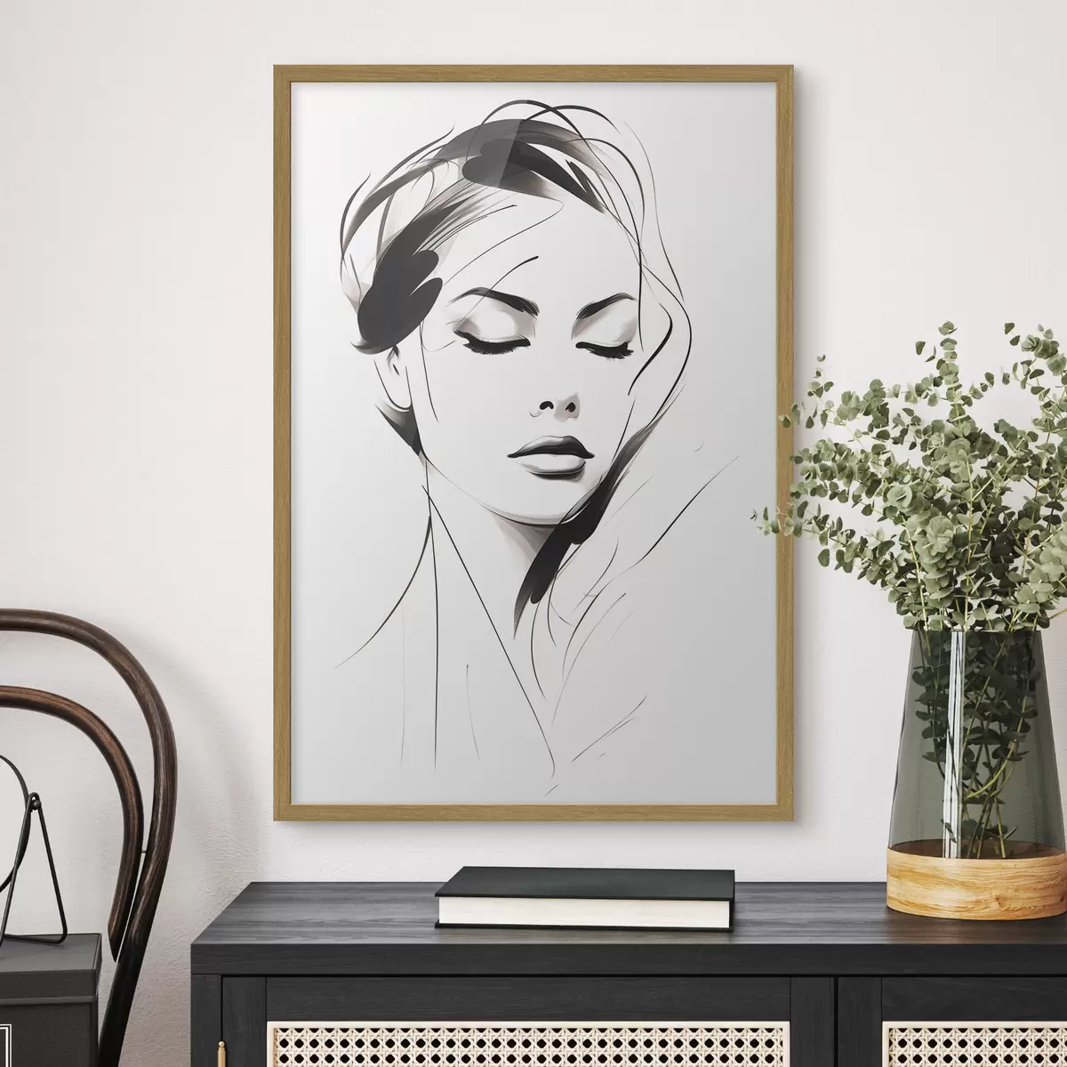 Poster Schizzo di una donna astratta f49024